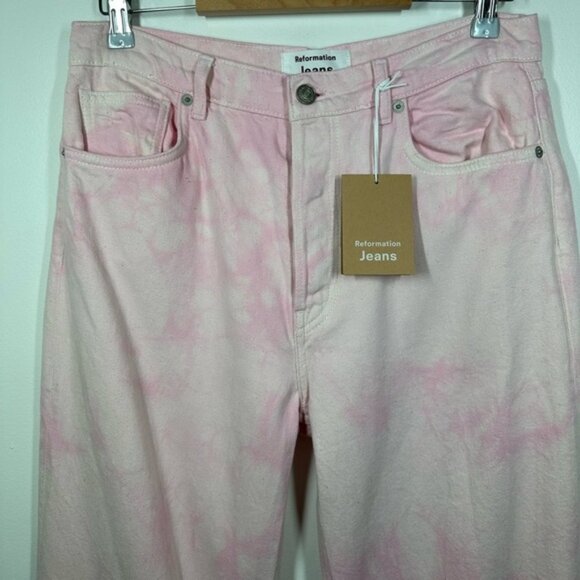 Reformation Cynthia Stretch High Rise Straight Long Jeans Size 29 - Picture 4 of 9